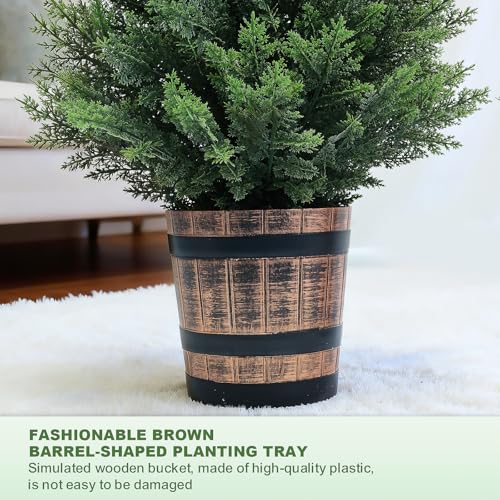 Set of 2 Artificial Cedar Topiary Trees 4FT for Indoor & Outdoor Decor