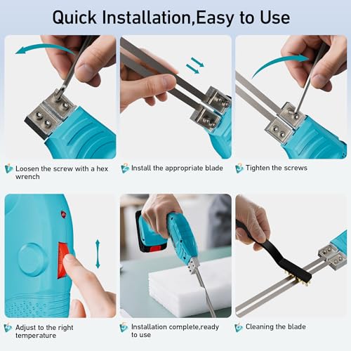 Cordless Hot Knife with Battery & 6 Blade Set for Foam, Fabric, Rubber Cutting