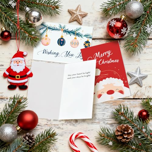 WENHUI 8-Design 24 Pack Christmas Greeting Cards with Envelopes & Stickers - 4x6 Inch Holiday Set for Kids & Family