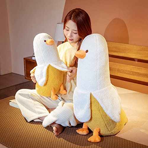Banana Duck Plush Toy, Banana Duck Stuffed Animals Doll Cute Plushie Hugging Plush Pillow Gift for Girls and Boys (White, 19.68 inch)