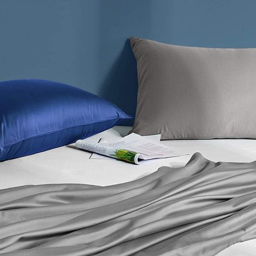 FLXXIE Zipped Satin Pillowcases - Silky Soft for Hair & Skin | 20"x26", White (2 Pack)