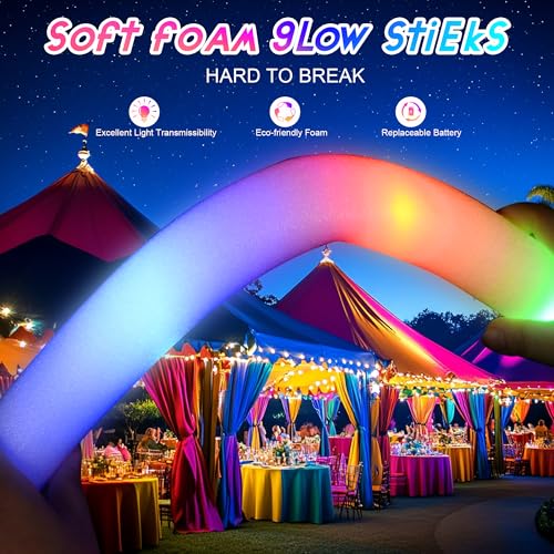 68 Pcs Foam Glow Sticks – LED Light Up Wands with 3 Modes (Fast/Slow/Alternating) for Parties (Variation: 68Pcs-Foam glow sticks)