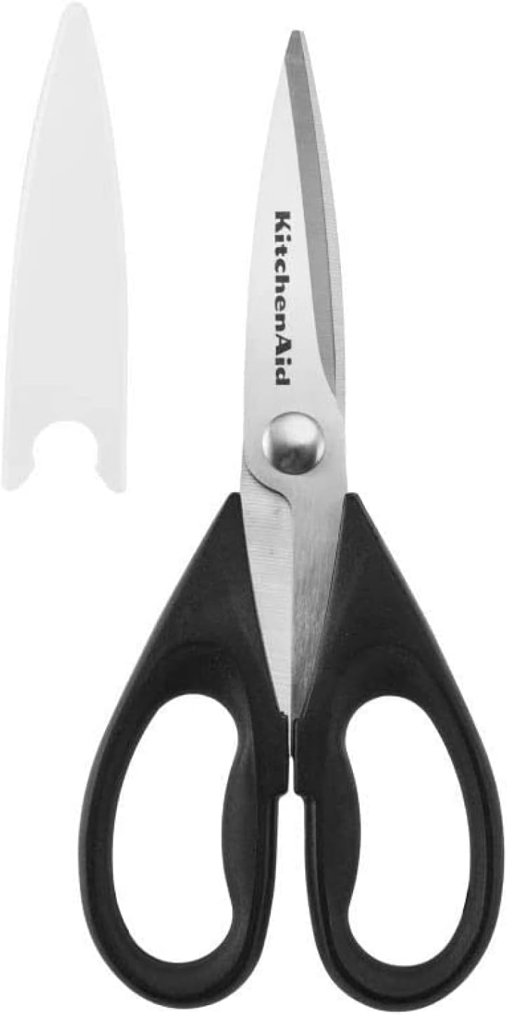 KitchenAid Kitchen Shears - Durable Stainless Steel Scissors with Soft Grip Handle, 8.72 Inch, Black