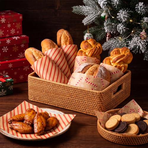Maitys 100 Sheets Christmas Wax Paper for Food Candy Cane Wrapping - Classic
