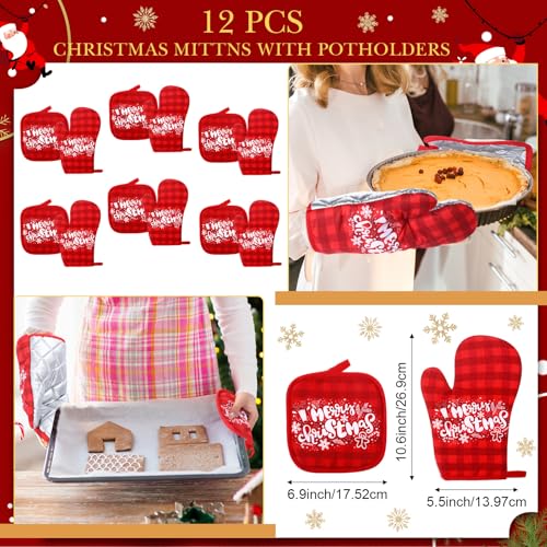 Christmas Baking Set with Oven Mitts Pot Holders Silicone Utensils & Gift Cards