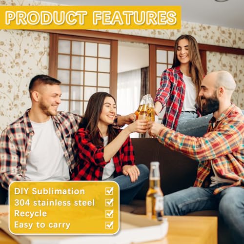 6 Pack Sublimation Bottle Openers - White Stainless Steel Beer Opener, Credit Card Size, 2.09x3.35 Inch - Perfect Gift for Christmas, Wedding, Father's Day