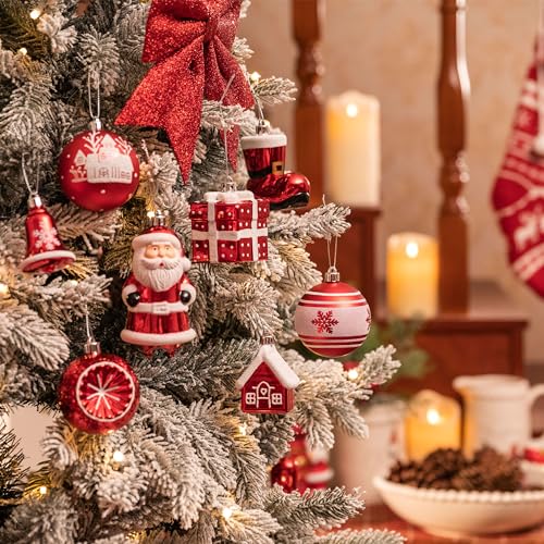 Valery Madelyn 100ct Red & White Shatterproof Christmas Ornaments Set
