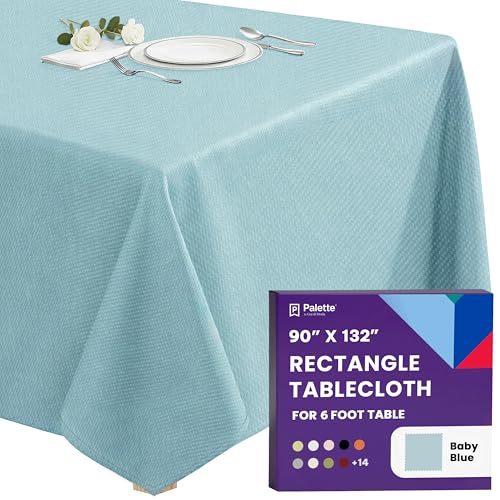 Gee Di Moda Rectangle Tablecloth - 60 x 84 Inch Ivory Table Cloth for 5 Foot Rectangle Tables - Heavy Duty Washable Fabric - for Holiday Party, Dinner, Weddings, Baby Shower & Events