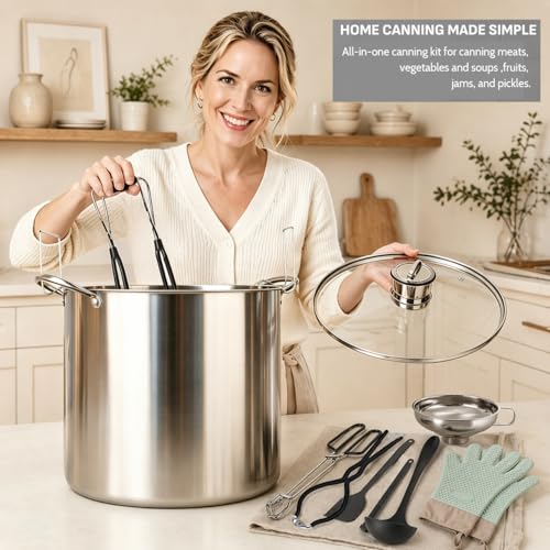 13-Inch Stainless Steel Water Bath Canning Kit with Pot, Rack & Accessories