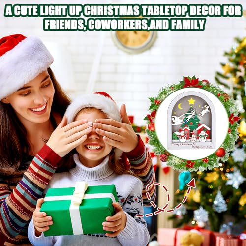 Christmas Village LED Snowman Scene Decor - White Variation