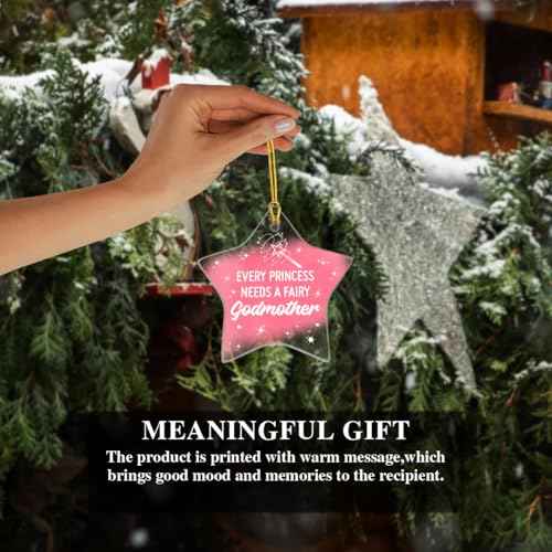 Fairy Godmother Ornament Gift, Godmother Gifts from Goddaughter Baby Keepsake Christmas Ornaments Birthday Mother's Day Pregnancy Announcement Gifts, Every Princess Needs A Fairy Godmother