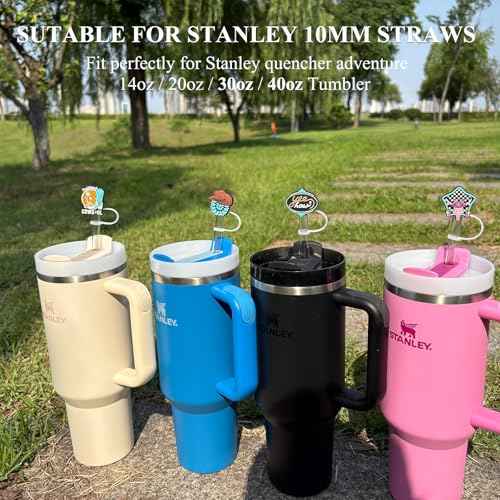 Cowgirl Hat & Boots Straw Toppers - 4PCs Turquoise Silicone Stanley Cup Accessories, Western Gifts for Cowboys & Cowgirls Unique Christmas Stocking Stuffers