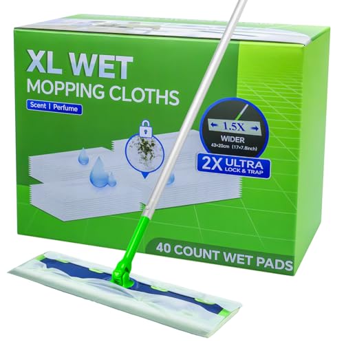 40 Count XL Wet Mop Cloths for Swiffer Sweeper XL - Pet Hair & Floor Cleaning