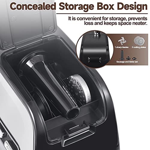 ALTRA LIFE Silver 2800W Heavy Duty Electric Meat Grinder & Sausage Stuffer Kit