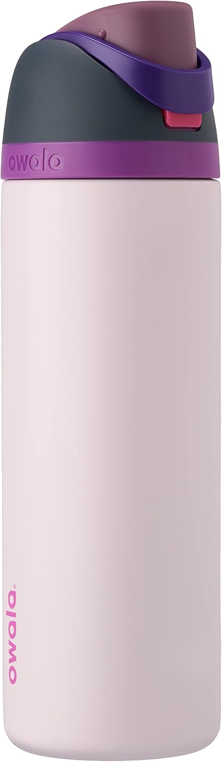 Owala FreeSip Insulated Stainless Steel Water Bottle - 24 Oz with Anti-Slip Silicone Boot | Black