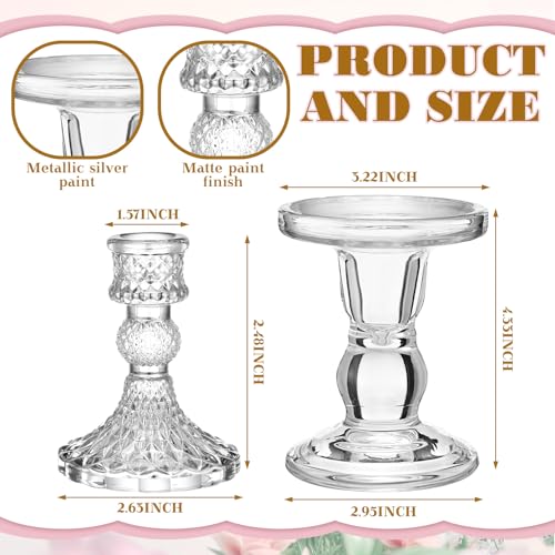 Irenare Delicate Unity Candles Set with Glass Holders for Wedding Ceremony