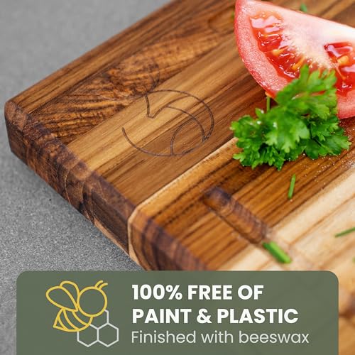 WALDWERK 24 x 18-Inch Large Teak Wood Cutting Board - Solid Hardwood Butcher Block