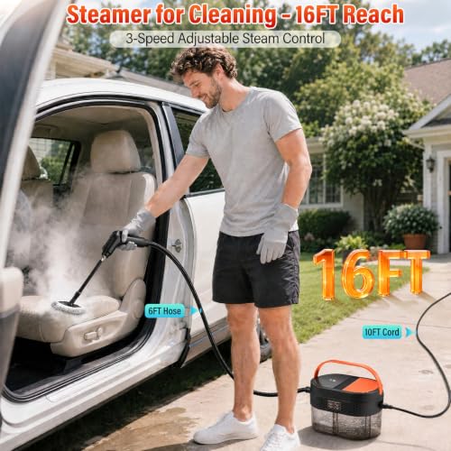 Handheld Steam Cleaner with 1800ml Large Tank for Deep Home Cleaning