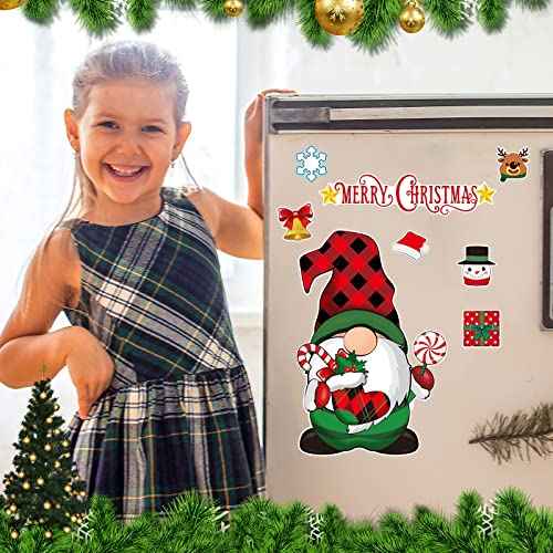 Sratte Christmas Refrigerator Magnets Gnome Fridge Car Garage Door Magnets Stickers Xmas Holiday Christmas Decoration for Home Kitchen Door Car