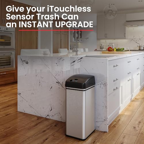 iTouchless 13G Sensor Trash Can Lid Replacement - Black, Odor Filter Compatible
