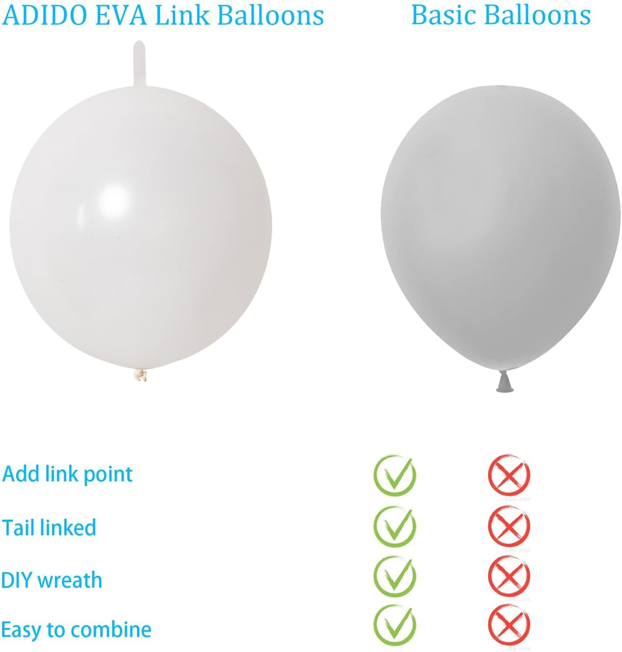 Pearl White Link Balloons - 10 Inch Latex Balloons for Wedding & Birthday Decorations | 80 Pcs
