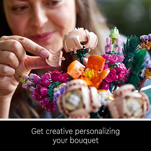 LEGO Botanical Flower Bouquet Set - Realistic Artificial Flowers for Home Decor & Gift
