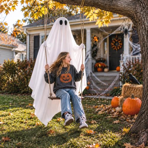 5 FT Lighted Halloween Ghost Swing Decoration with Remote & Timer