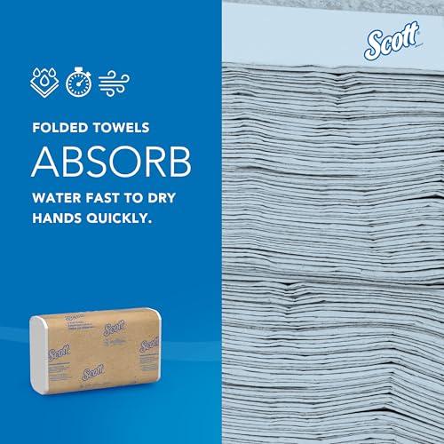 Scott Professional C-Fold Paper Hand Towels Bulk Pack of 12, 200 Sheets Each – White, Single-Ply, Absorbent
