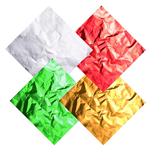 Hicarer Christmas Candy Wrappers 4x4 Inch Aluminum Foil Pack of 400