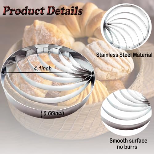 4.1 Inch Stainless Steel Concha Cookie Cutter for Mexican Bread Baking