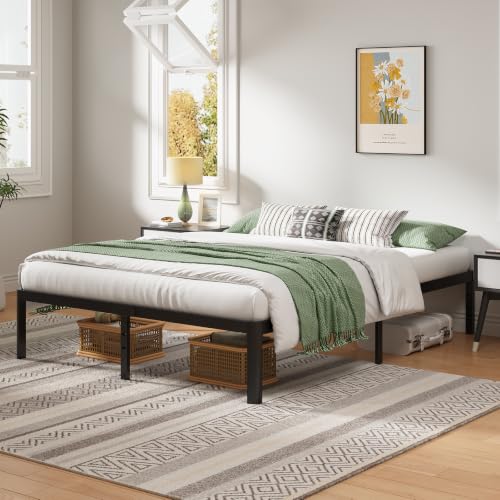 Full Metal Bed Frame with Round Corner Legs, 14 Inch Platform Heavy