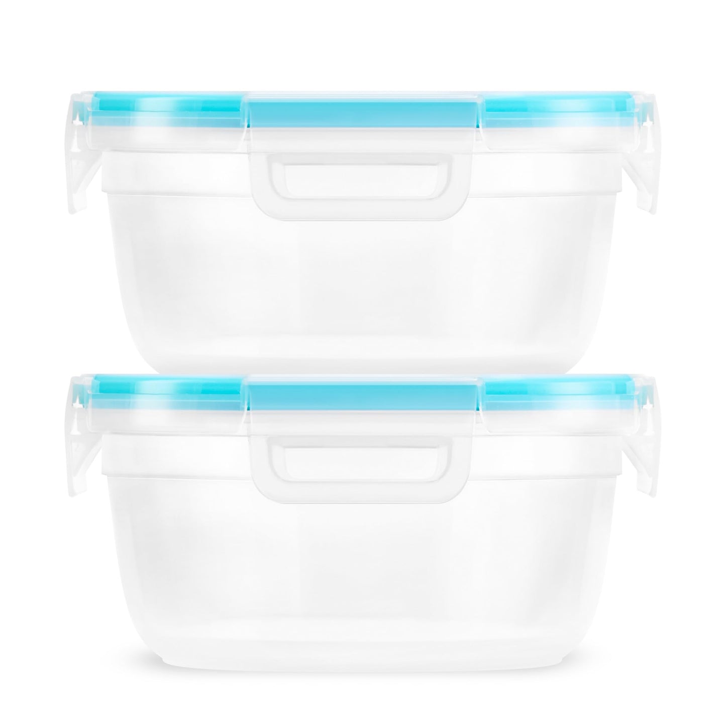 Snapware Plastic Total Solution 2-Pack (4-Cup) Food Storage Containers Set, Leakproof & Airtight Plastic Locking Lids Round Tupperware, Non-Toxic BPA-Free Lids, Microwave Dishwasher Freezer Safe
