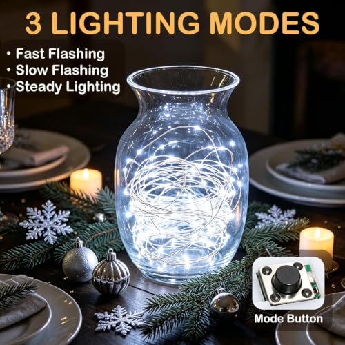 24 Pack Fairy Lights Battery Operated, 2M Cool White with 3 Modes | Osterplus