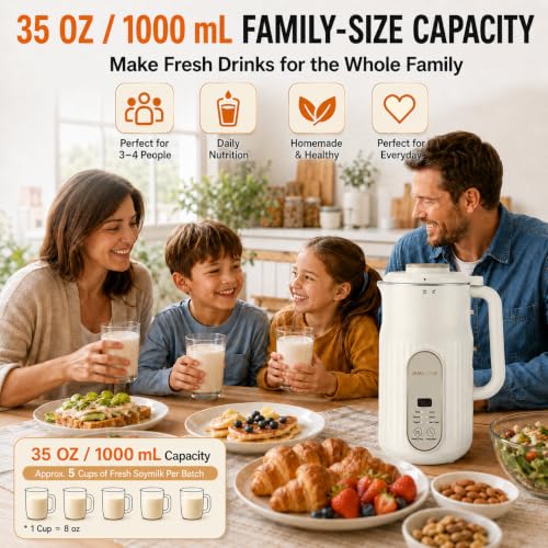 AlfaBot Nut Milk Maker Machine Cream 35oz Plant-Based Dairy Blender