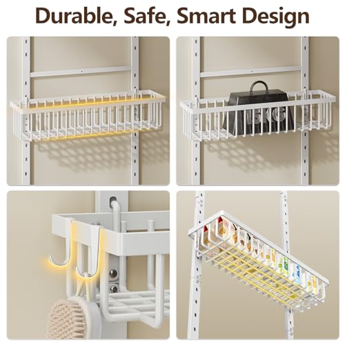 POKIPO 9 Tier Over The Door Pantry Organizer, 2 in 1 Wall Mount or