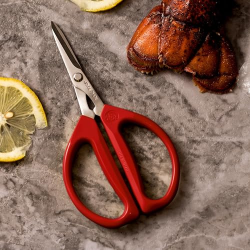 Joyce Chen Kitchen Shears 2-Pack - Dark Navy & Red Handles, Japanese Stainless Steel