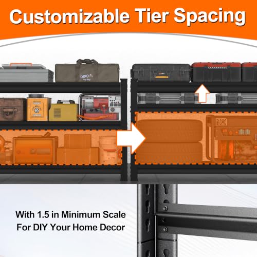 Heavy Duty Metal Garage Shelving Unit - 40W x 16D x 36H, Black, Variation of 3T-BK-40"Wx16"D