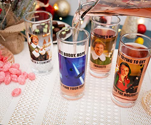 Elf 10oz Tumbler Glass Set (4) – Officially Licensed Holiday Beverage Cups