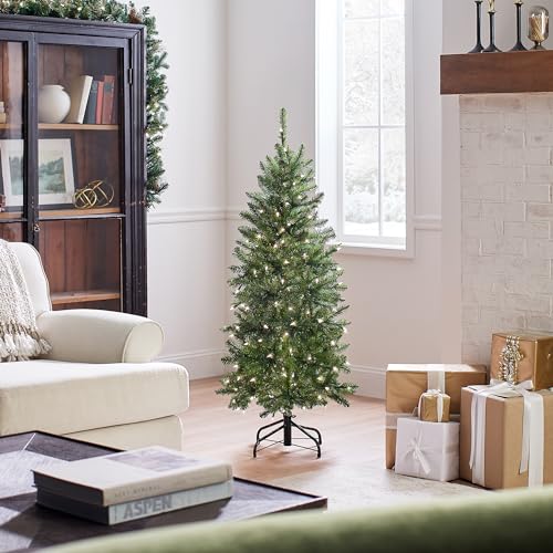 National Tree Company 4.5ft Pre-Lit Kingswood Fir Slim Christmas