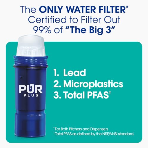 PUR Plus 30-Cup Water Filter Dispenser with Lead Reducing Filter - Blue, Variation of PUR PLUS Lead Reducing Filter / White
