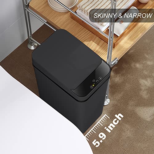 Yatmung Black 2.5 Gallon Touchless Bathroom Trash Can - 3 Pack