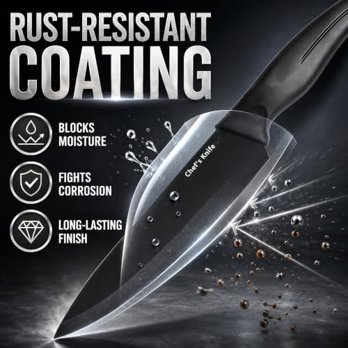 Black 14-Piece Kitchen Knife Block Set with Built-In Sharpener - Includes Steak Knives & Scissors