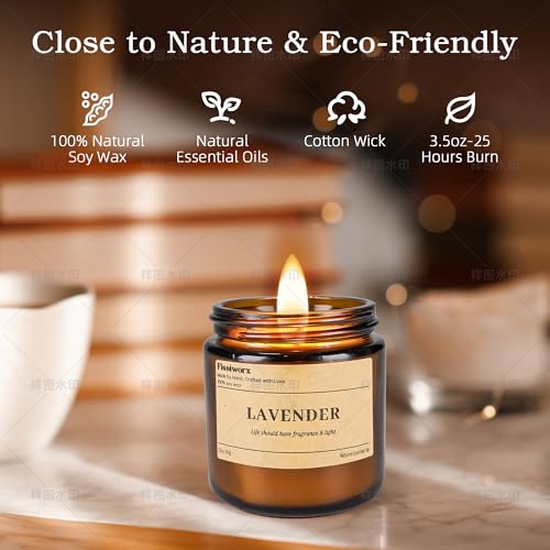 TOBACCO/Amber/Vanilla Soy Candles, 9 Pack - Long-Lasting 270 Hours