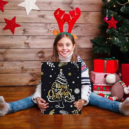 3 Pcs Jumbo Merry Christmas Greeting Cards With Envelope Decoration Extra Large Size 14 x 21 Inch Giant Christmas Cards Snowman Christmas Tree Santa Claus Different Patterns for Holiday Party Gift Decorations Supplies Happy New Year