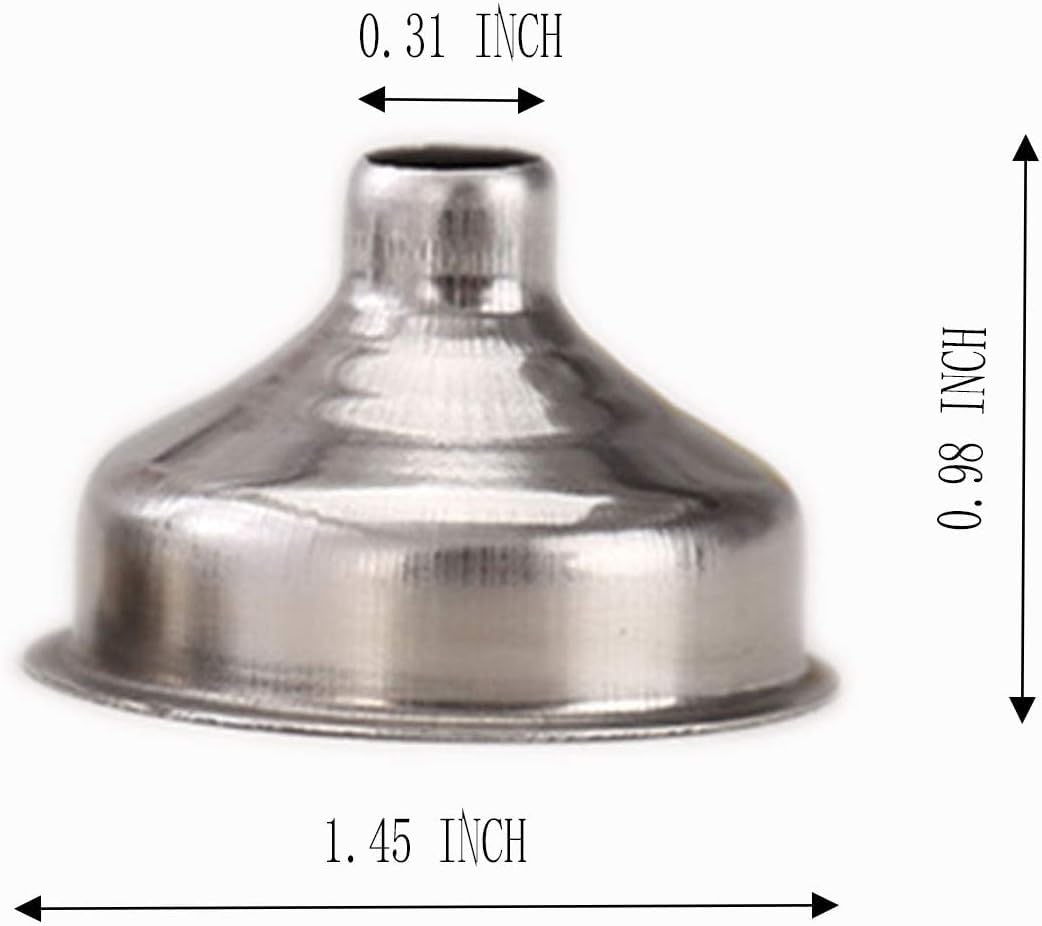 Skiennix Mini Funnels - 12 Pcs Stainless Steel Set for Bottles, DIY Lip Balms & Spices