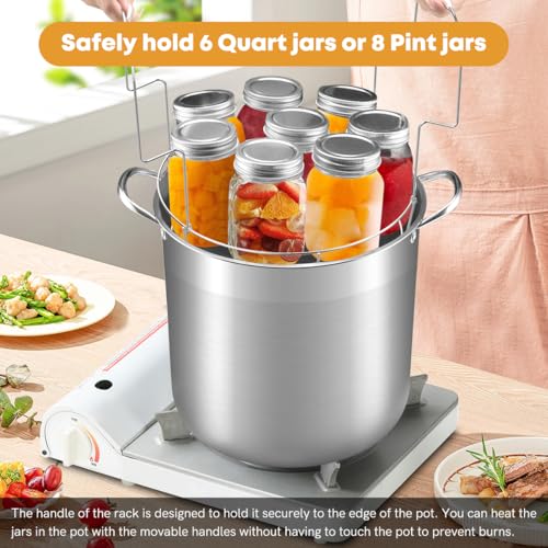 21.5QT Stainless Steel Canning Pot with Rack & Lid - Large Capacity Stockpot
