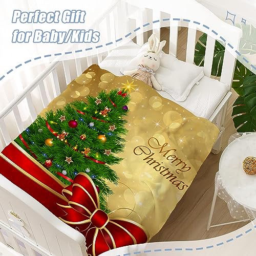 Neatee Living Christmas Baby Throw Blanket Small Christmas Tree Blanket Xmas Winter Blanket Lap Toddler Swaddle Crib Soft Lightweight Fuzzy Plush Fleece Blankets and Throws 30x40