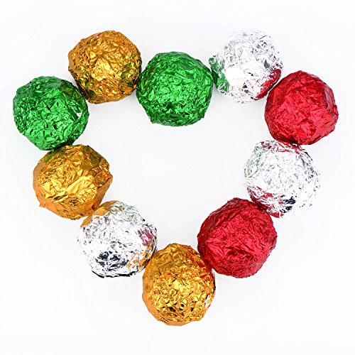 Hicarer Christmas Candy Wrappers 4x4 Inch Aluminum Foil Pack of 400