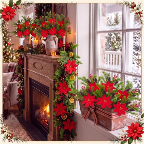 24 Pcs Artificial Christmas Outdoor Flower Plant | Green Plant Variation