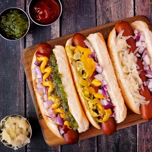 Metallic Red 4 Slot Hot Dog Toaster with Tongs & Adjustable Settings